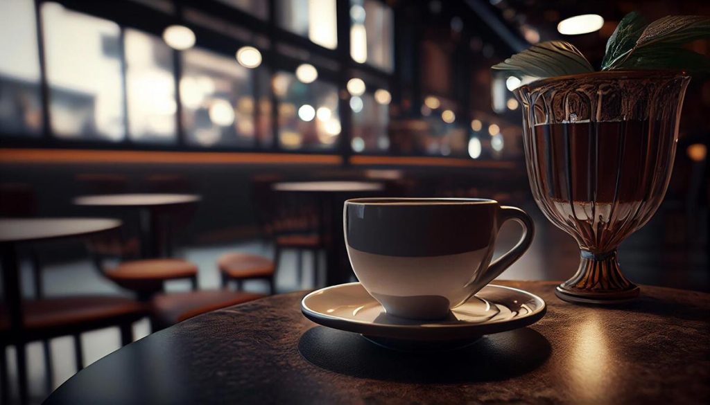 مقهى معاصر ذو تصميم أنيق حديث